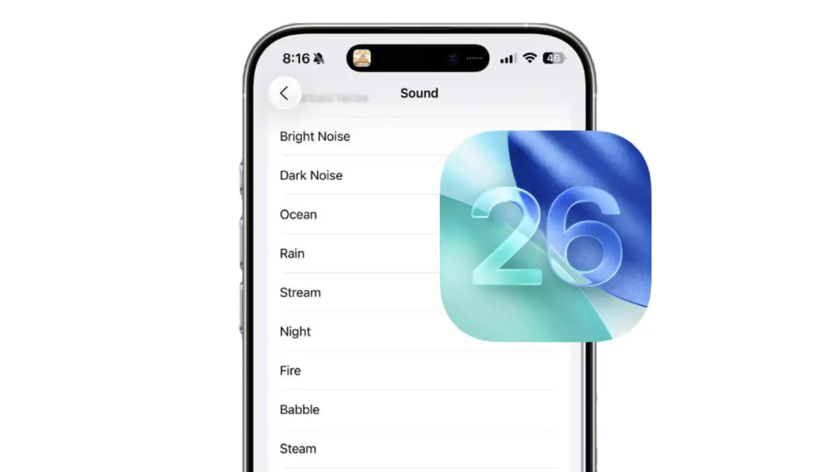 iOS 26 aggiunge 8 suoni ambientali su iPhone
